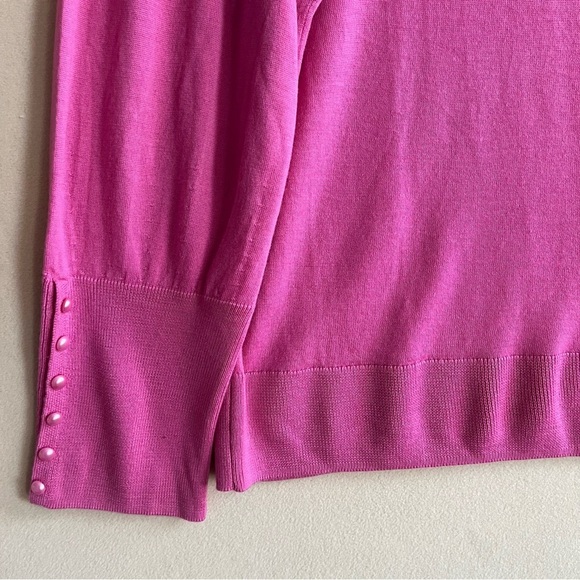 Talbots Women Sweater Merino Wool Puff Sleeve NEW BarbieCore Pink size 2X - Picture 5 of 12